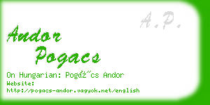 andor pogacs business card